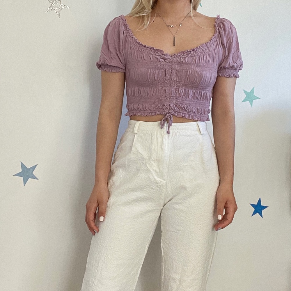 urban outfitters smocked crop top